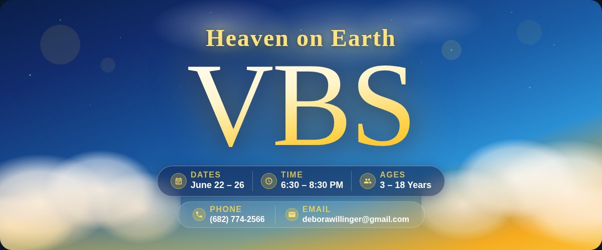 Heaven on Earth VBS 2026 flyer
