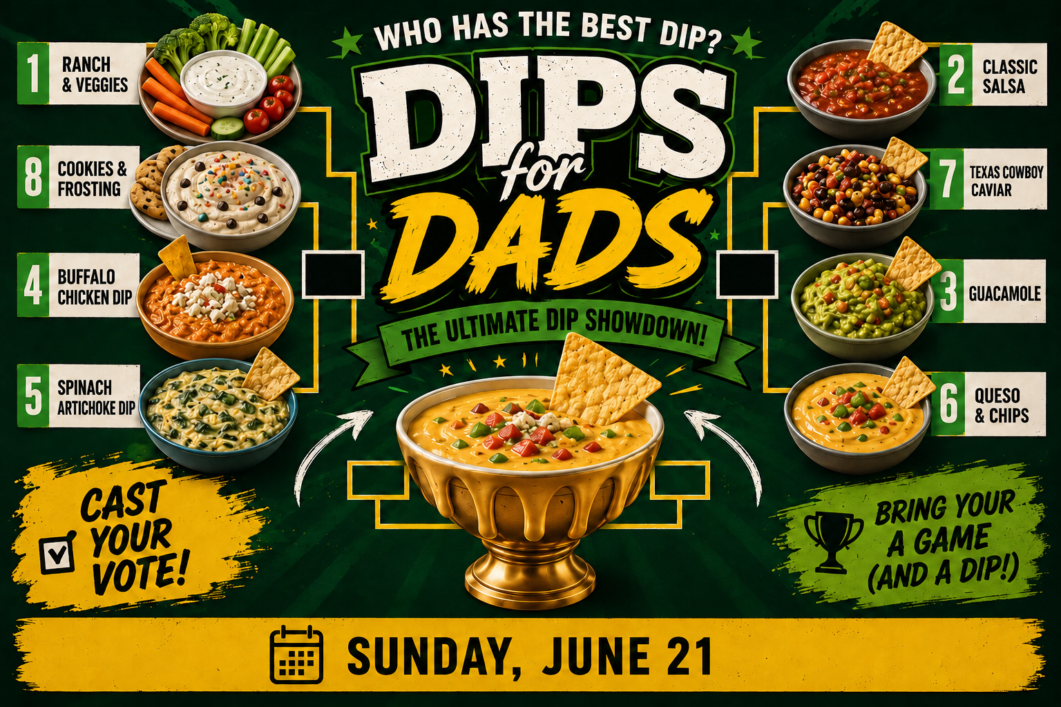 Dips for Dad flyer