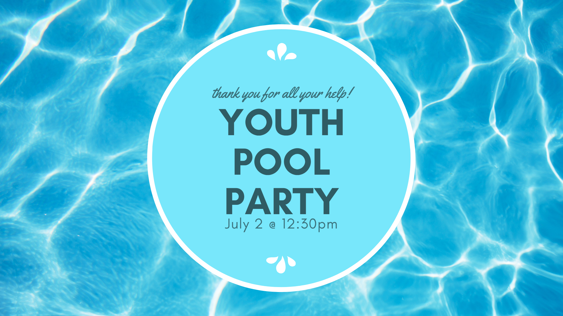 Youth Pool Party flyer