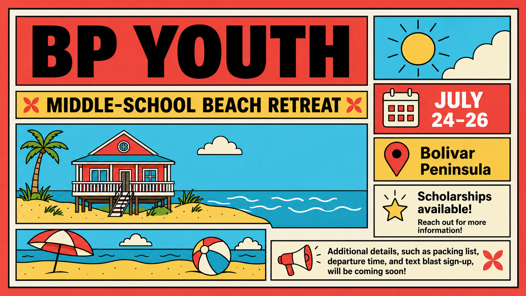BP Youth | MS Beach Retreat 2026 flyer