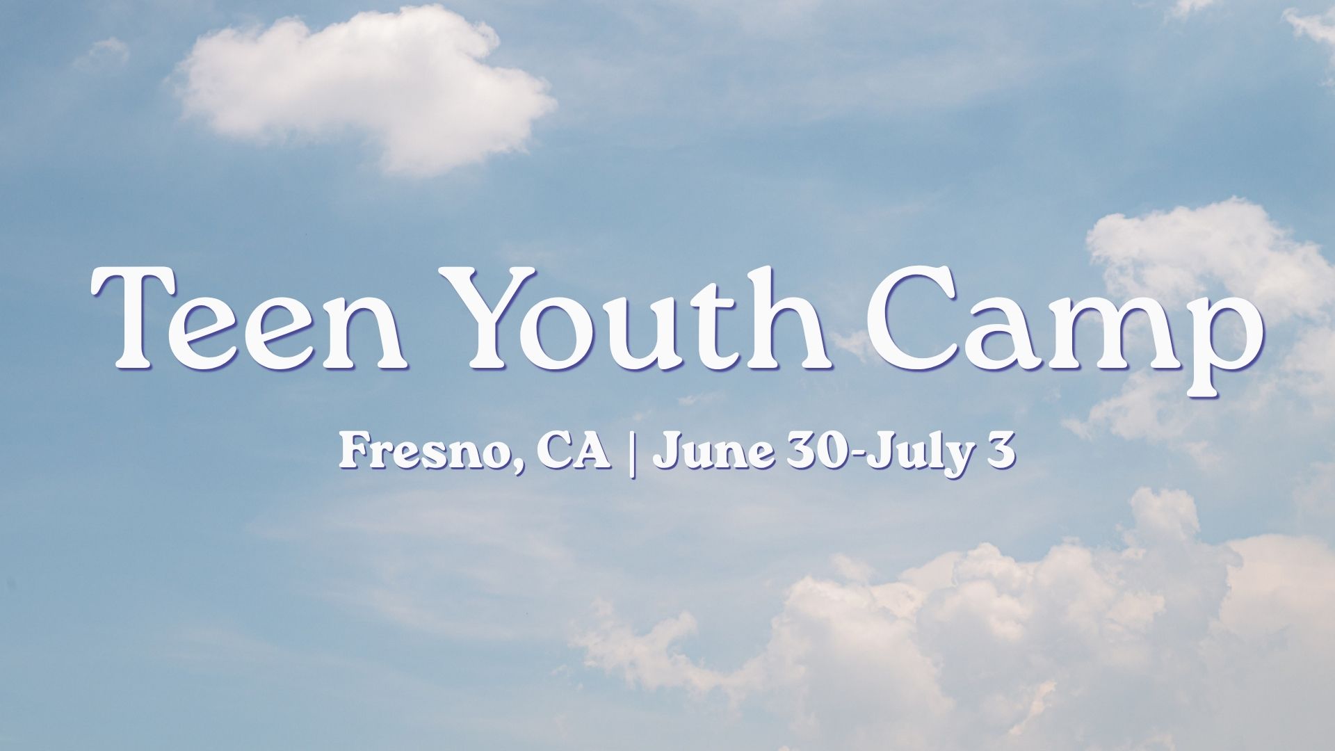 Teen Youth Camp flyer